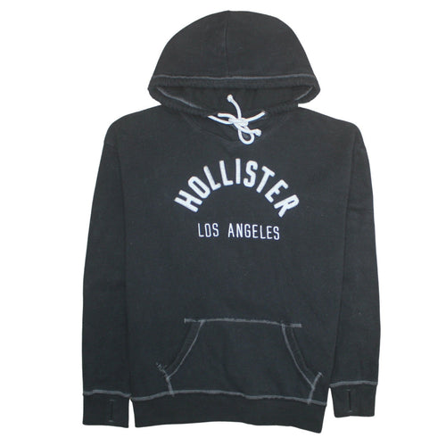 Hollister Men’s Black Pullover Hoodie L Hooded Sweatshirt Los Angeles Logo