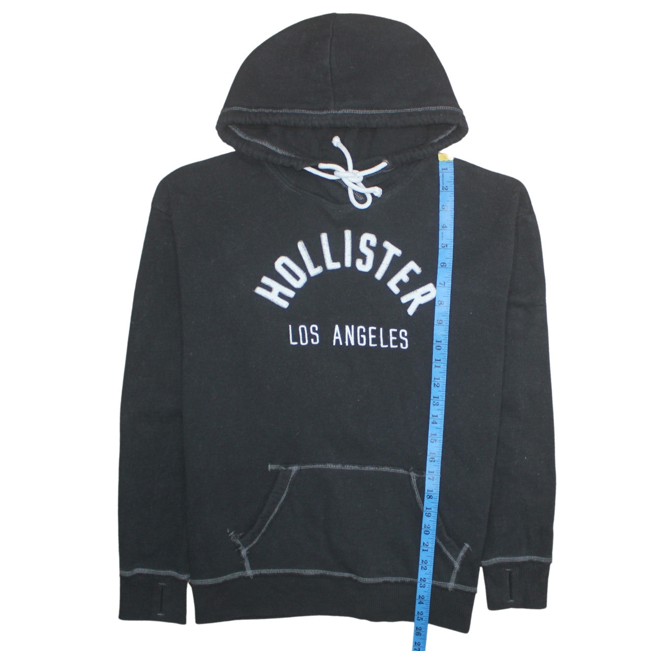 Hollister Men’s Black Pullover Hoodie L Hooded Sweatshirt Los Angeles Logo
