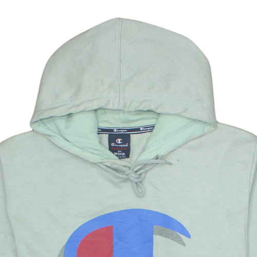 Champion Men's Green Pullover Hoodie Medium Logo Graphic Sweatshirt