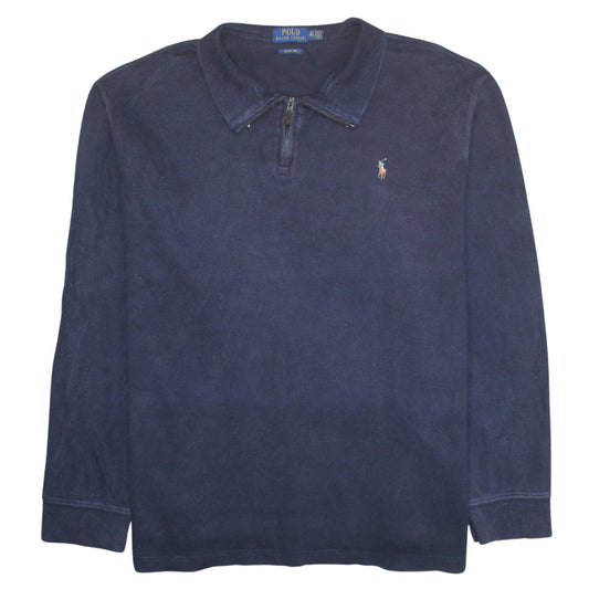 Ralph Lauren Men’s Blue 2XL Collared 1/4 Zip Cotton Sweatshirt