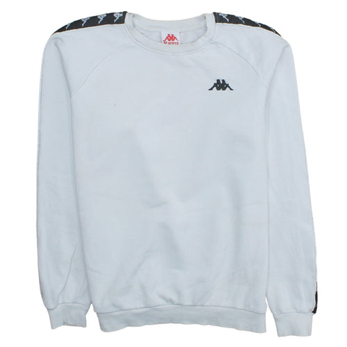 Kappa Men's White Crew Neck Logo Sweatshirt Medium