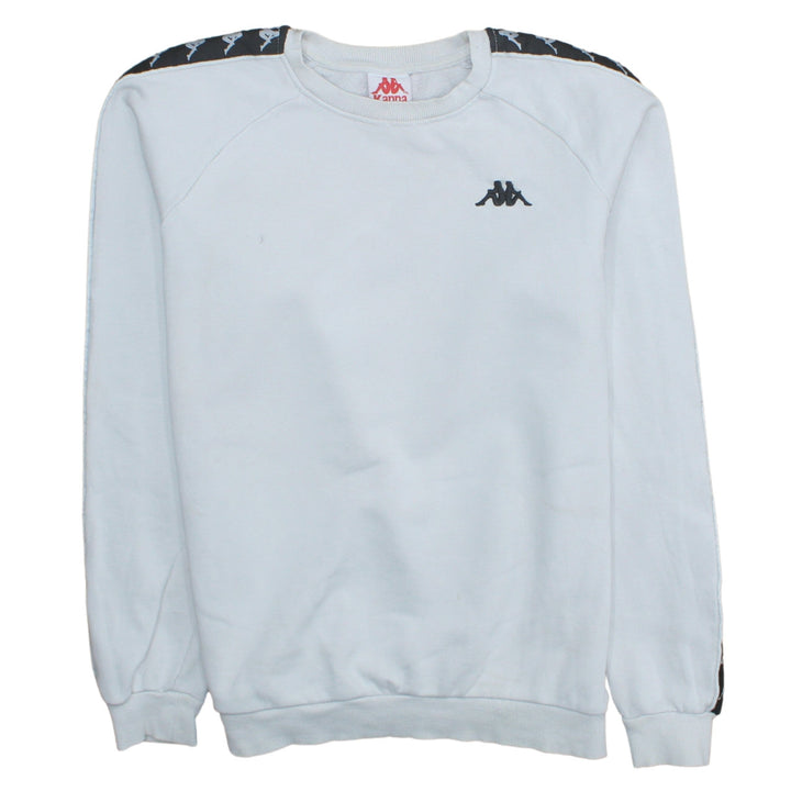 Kappa Men's White Crew Neck Logo Sweatshirt Medium