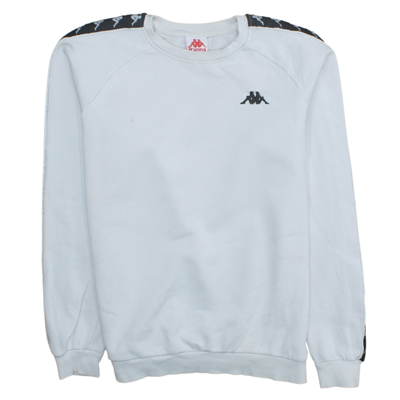 Kappa Men's White Crew Neck Logo Sweatshirt Medium