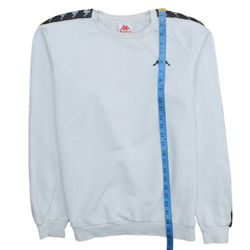 Kappa Men's White Crew Neck Logo Sweatshirt Medium