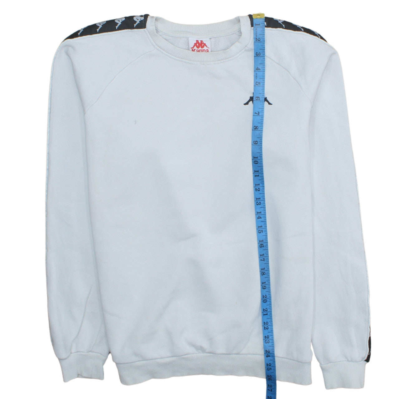Kappa Men's White Crew Neck Logo Sweatshirt Medium