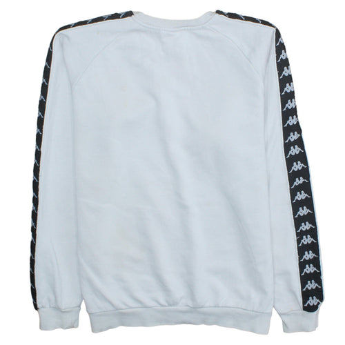 Kappa Men's White Crew Neck Logo Sweatshirt Medium