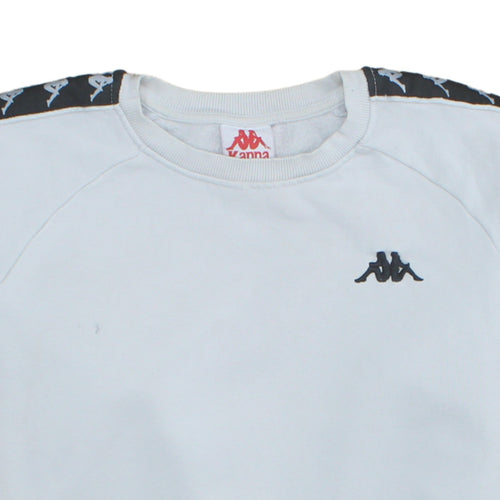 Kappa Men's White Crew Neck Logo Sweatshirt Medium