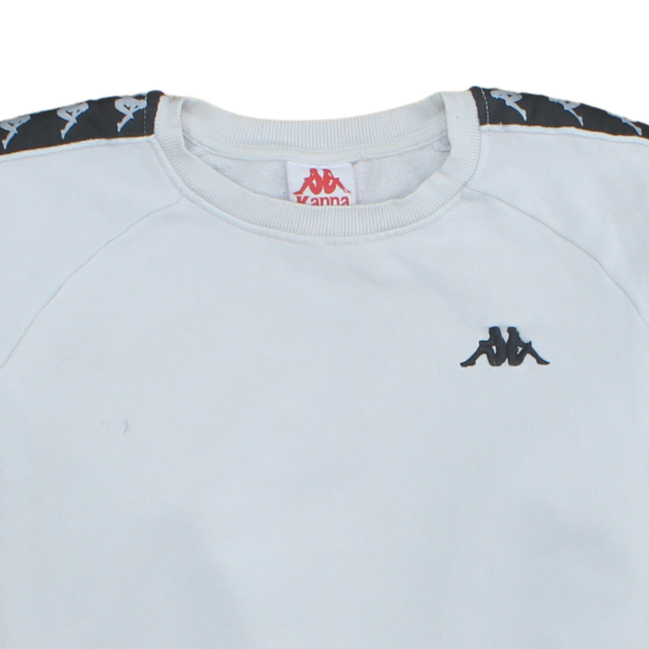 Kappa Men's White Crew Neck Logo Sweatshirt Medium