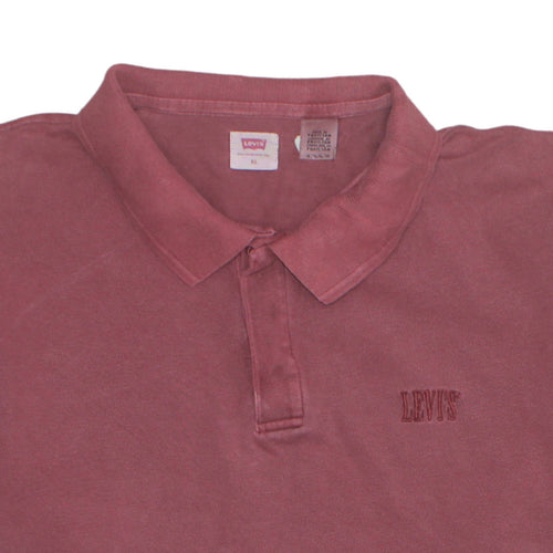 Levi's Men's Red Cotton Short Sleeve Polo Shirt XL