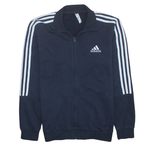 Adidas Men Blue Full Zip Sweatshirt M Regular Fit Sportswear