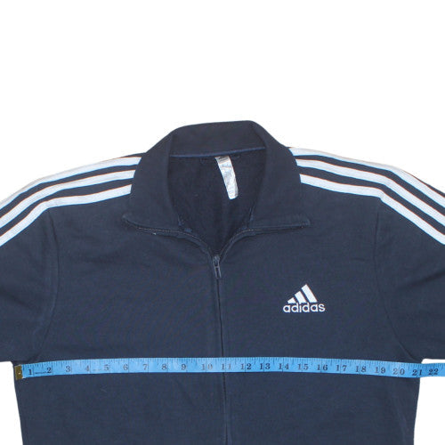 Adidas Men Blue Full Zip Sweatshirt M Regular Fit Sportswear