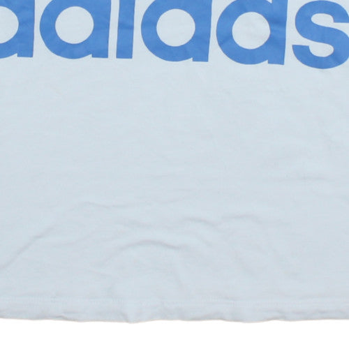 Adidas Women's White Cotton Tank Top Size 10 Crew Neck Sleeveless
