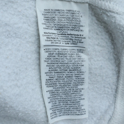 Nike Men's White Pullover Hoodie Small Fleece Sports Logo Sweatshirt