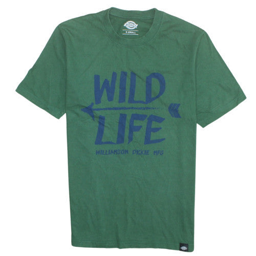 Dickies Men's Green XS Graphic Wild Life Cotton T-Shirt