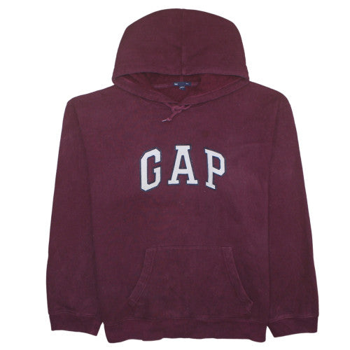 GAP Men's Red Pullover Hoodie L Fleece Logo Sweatshirt