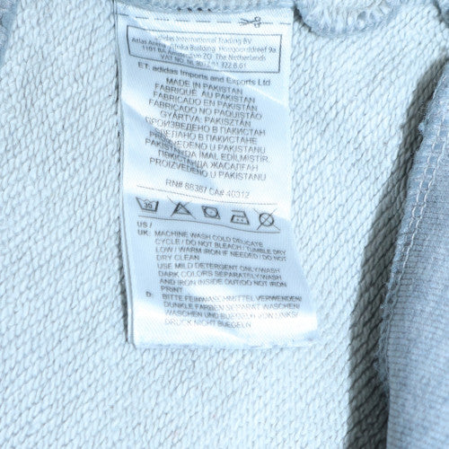 Adidas Men Grey Crew Neck Pullover Sweatshirt M Regular Fit Logo