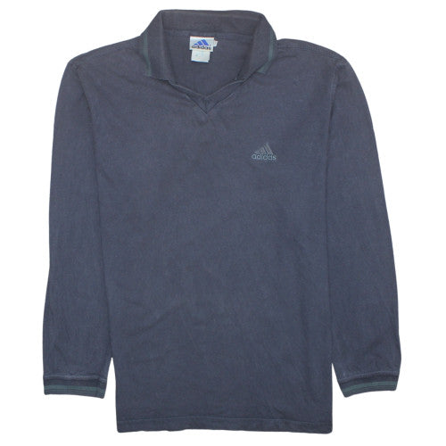 Adidas Men's Blue Vintage Henley Sweatshirt Size M