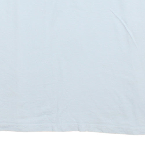Ellesse Men's White Graphic Logo Crew Neck Cotton T-Shirt Size M