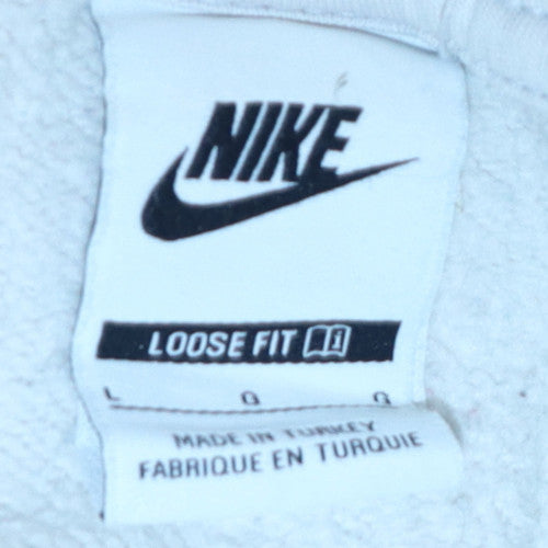 Nike Men's Beige Crew Neck Sweatshirt L Relaxed Fit Pullover