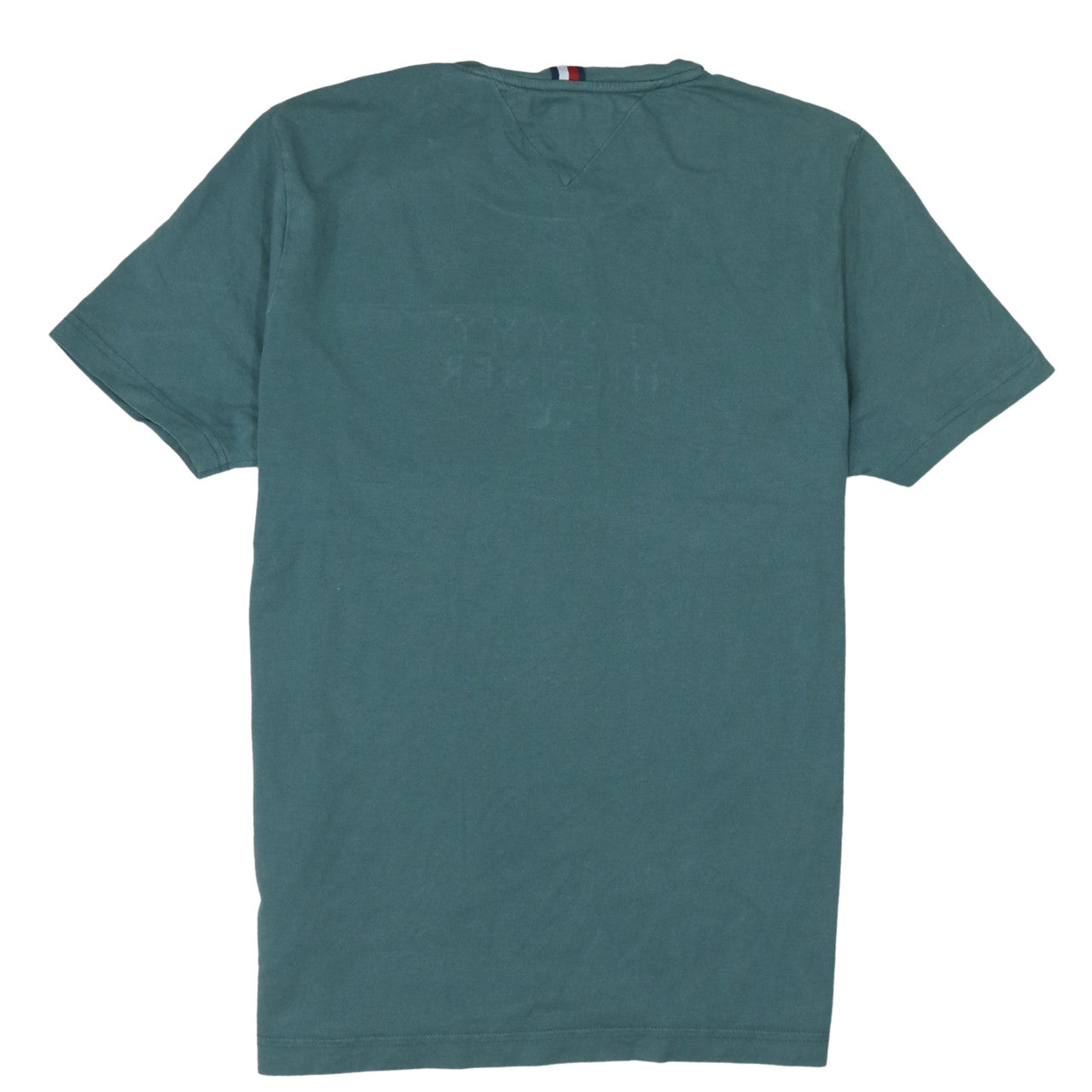 Tommy Hilfiger Men's Green Logo Embroidered Organic Cotton T-Shirt L
