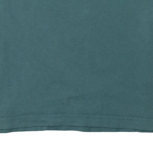 Tommy Hilfiger Men's Green Logo Embroidered Organic Cotton T-Shirt L