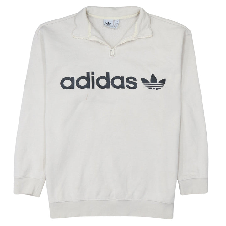 Adidas Women’s Beige 1/4 Zip Pullover Sweatshirt Size 12