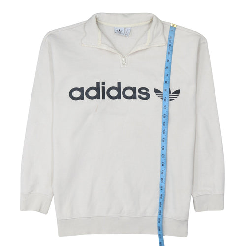 Adidas Women’s Beige 1/4 Zip Pullover Sweatshirt Size 12
