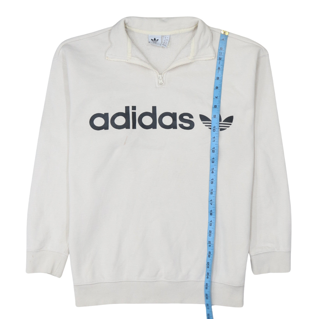 Adidas Women’s Beige 1/4 Zip Pullover Sweatshirt Size 12
