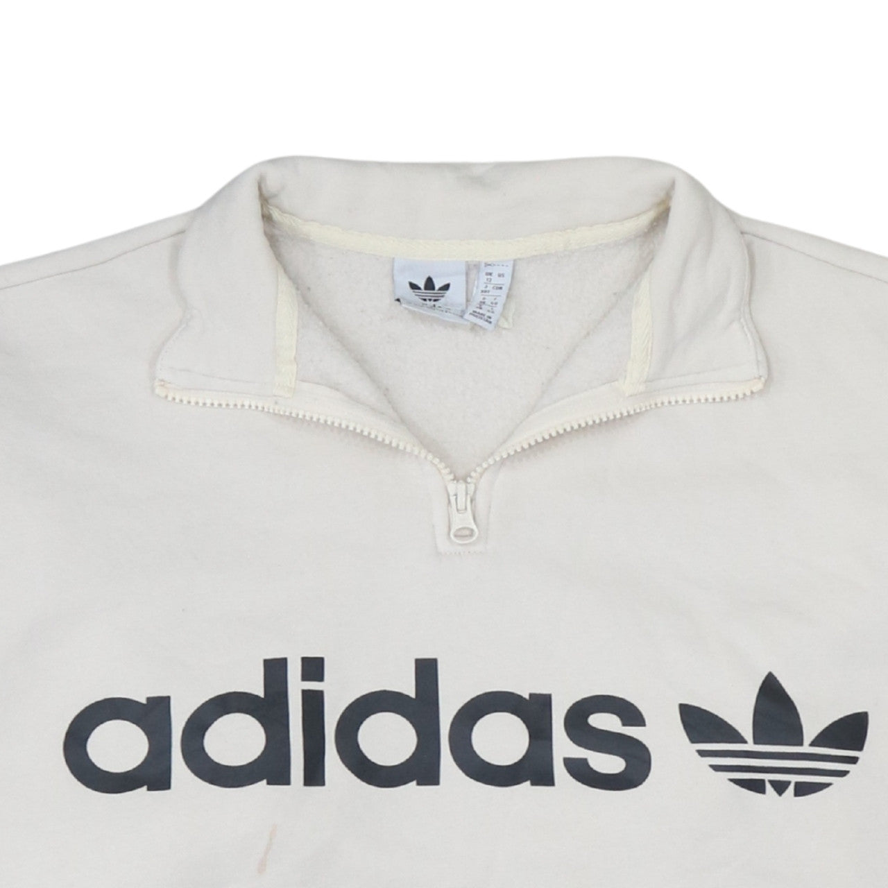 Adidas Women’s Beige 1/4 Zip Pullover Sweatshirt Size 12