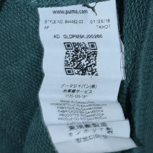 Puma Men's Green Pullover Hoodie Small Logo Sportswear