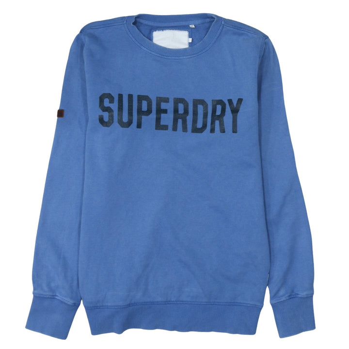 Superdry Men's Blue Crew Neck Graphic Sweatshirt Size M