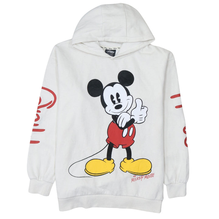 Disney Mickey Mouse White Hoodie Teen Girls Size 158CM Cotton Pullover