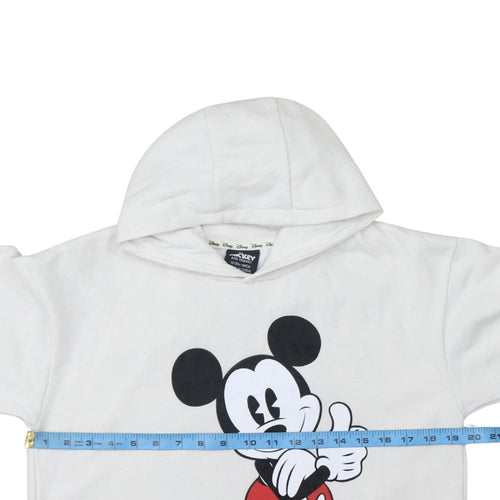 Disney Mickey Mouse White Hoodie Teen Girls Size 158CM Cotton Pullover