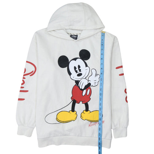 Disney Mickey Mouse White Hoodie Teen Girls Size 158CM Cotton Pullover