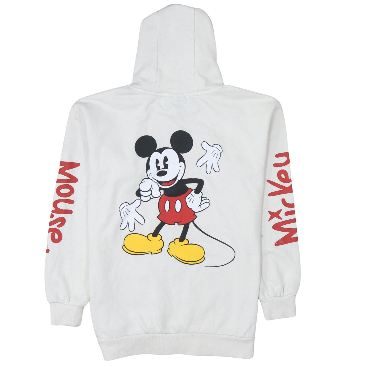 Disney Mickey Mouse White Hoodie Teen Girls Size 158CM Cotton Pullover