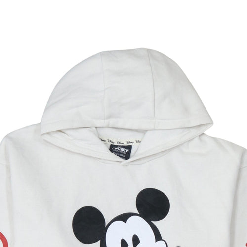 Disney Mickey Mouse White Hoodie Teen Girls Size 158CM Cotton Pullover
