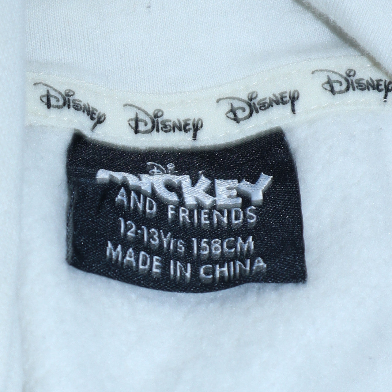 Disney Mickey Mouse White Hoodie Teen Girls Size 158CM Cotton Pullover