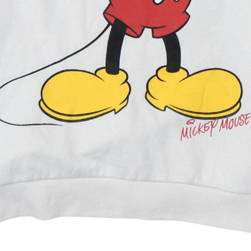 Disney Mickey Mouse White Hoodie Teen Girls Size 158CM Cotton Pullover