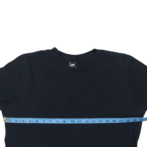 Lee Men's Black Cotton Crew Neck Short Sleeve T-Shirt Size L
