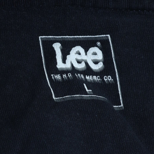 Lee Men's Black Cotton Crew Neck Short Sleeve T-Shirt Size L