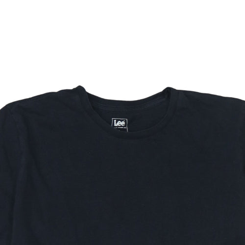 Lee Men's Black Cotton Crew Neck Short Sleeve T-Shirt Size L