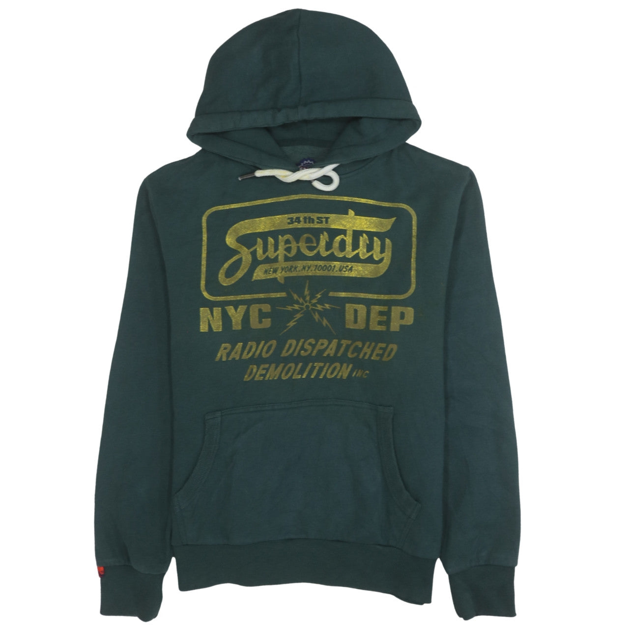 Superdry Men's Green Pullover Hoodie M Graphic Print Logo