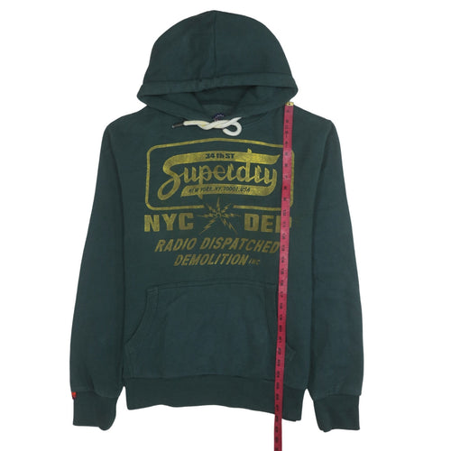 Superdry Men's Green Pullover Hoodie M Graphic Print Logo