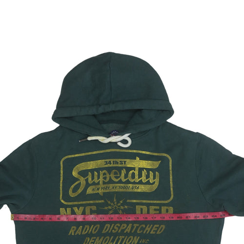 Superdry Men's Green Pullover Hoodie M Graphic Print Logo