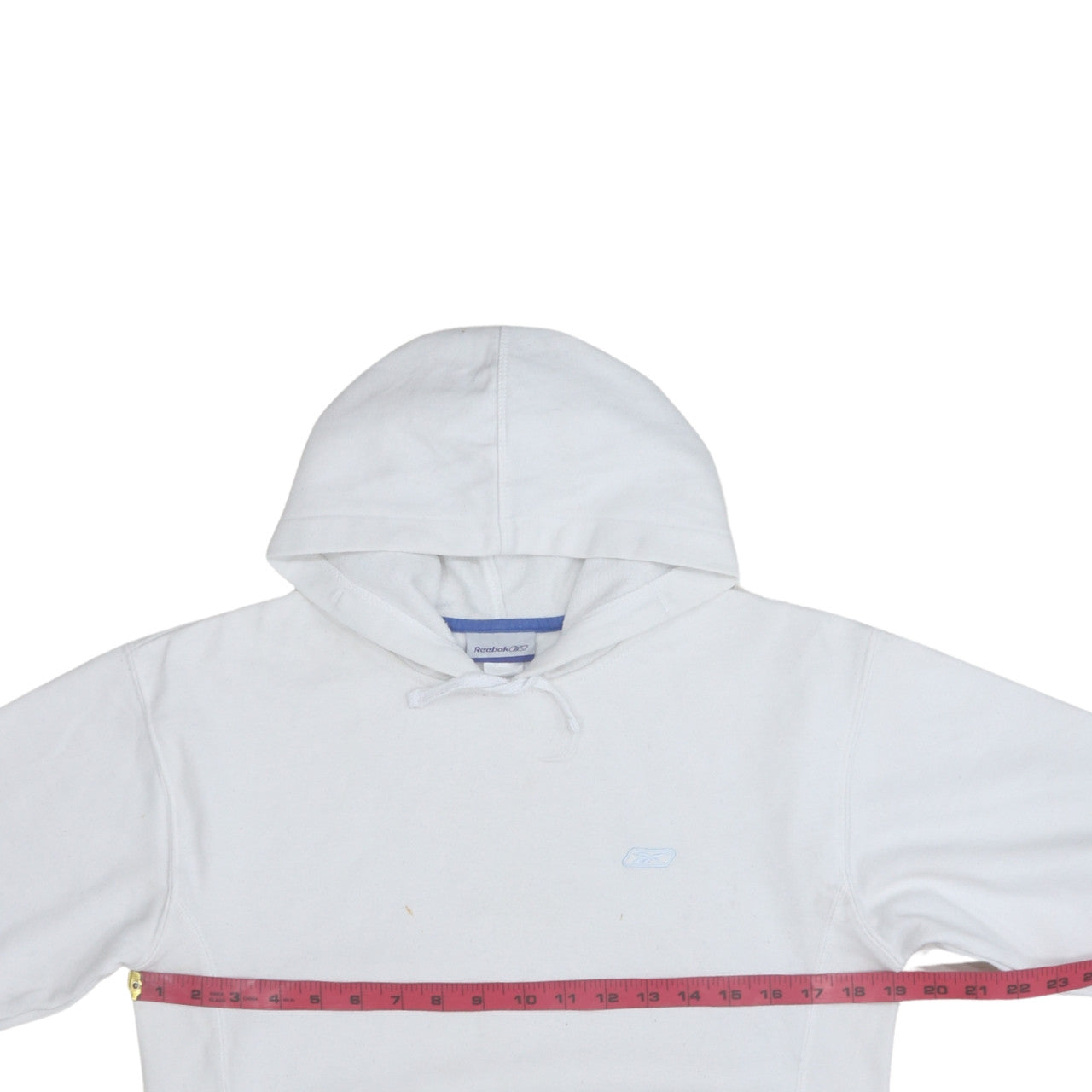 Reebok Men’s White Pullover Hoodie Size M Logo Fleece Sweatshirt