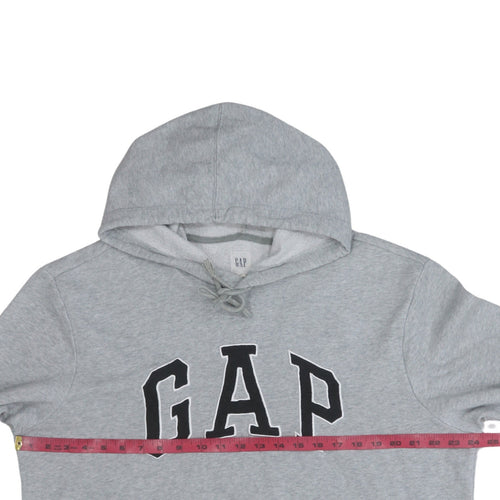 GAP Men’s Grey Pullover Hoodie L Logo Fleece Sweatshirt