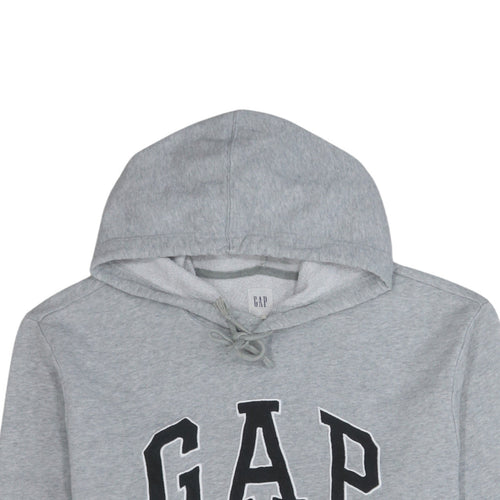 GAP Men’s Grey Pullover Hoodie L Logo Fleece Sweatshirt