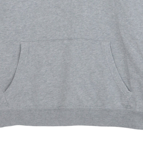 GAP Men’s Grey Pullover Hoodie L Logo Fleece Sweatshirt