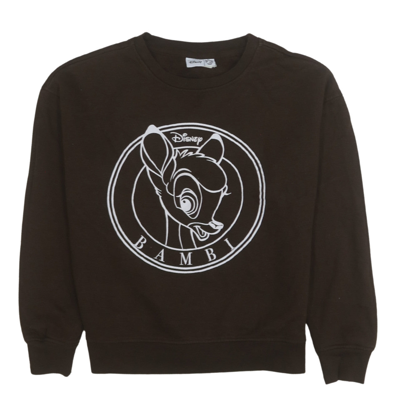 Disney Women Brown Bambi Graphic Pullover Sweatshirt XS