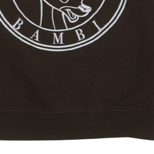Disney Women Brown Bambi Graphic Pullover Sweatshirt XS